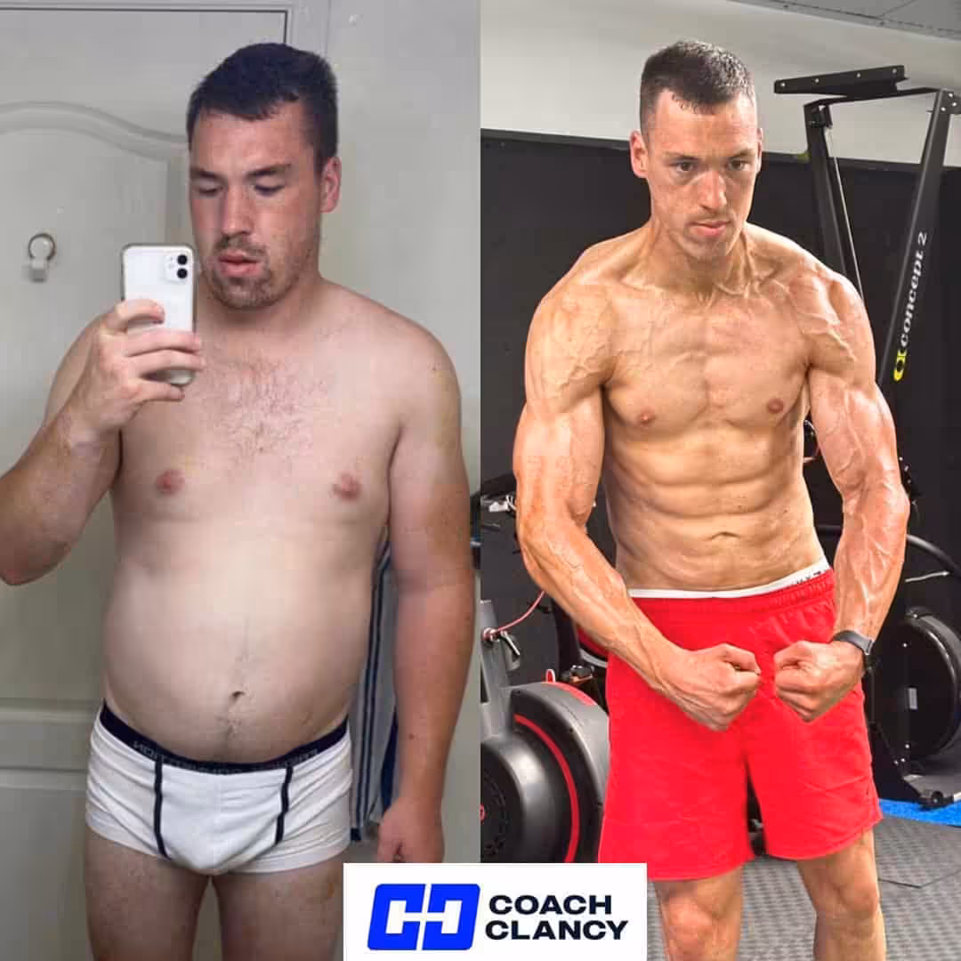 Coach Clancy online coaching Cian ogrady before after